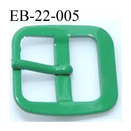 Boucle rectangle métal avec ardillon couleur vert largeur 22 mm passage de la languette est de 14.5 mm 