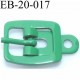 Boucle rectangle métal couleur vert largeur 20 mm passage de la languette est de 12.5 mm accroche du rivet diamètre 3 mm 