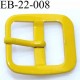 Boucle rectangle métal couleur jaune largeur 22 mm passage de la languette est de 14.5 mm accroche du rivet diamètre 3 mm 