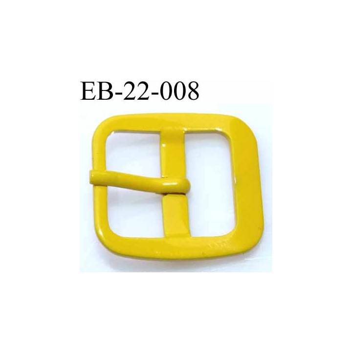 Boucle rectangle métal  couleur jaune largeur 22 mm passage de la languette est de 14.5 mm accroche du rivet diamètre 3 mm 