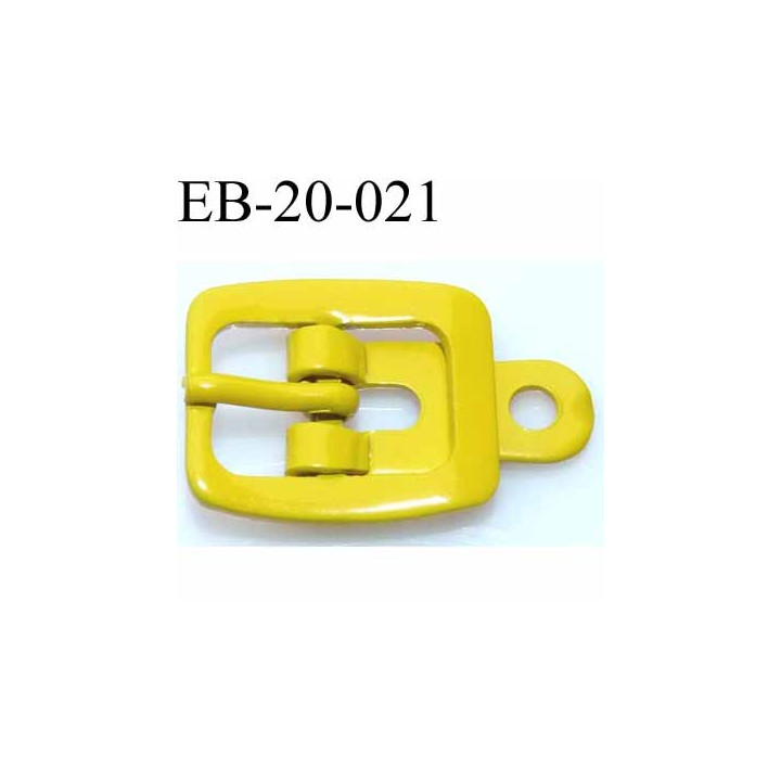 Boucle rectangle métal  couleur jaune largeur 20 mm passage de la languette est de 12.5 mm accroche du rivet diamètre 3 mm 