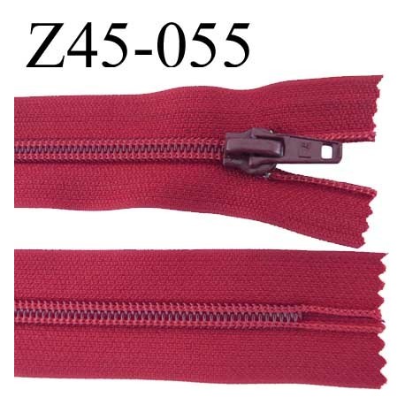 fermeture zip à glissière longueur 45 cm couleur bourgogne bordeau non séparable largeur 3,2 cm largeur du zip 6.5 mm 
