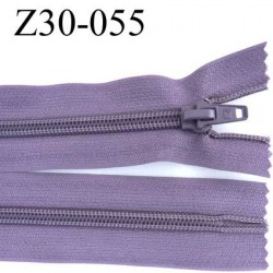 fermeture zip à glissière longueur 30 cm couleur lilas parme foncé non séparable zip nylon largeur 3,2 cm largeur du zip 6.5 mm 