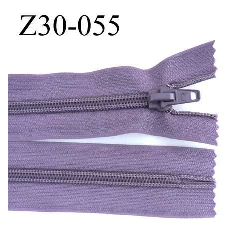 fermeture zip à glissière longueur 30 cm couleur lilas parme foncé non séparable zip nylon largeur 3,2 cm largeur du zip 6.5 mm 