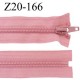 fermeture zip à glissière longueur 20 cm couleur vieux rose non séparable zip nylon largeur 3,2 cm largeur du zip 6.5 mm 