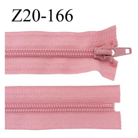 fermeture zip à glissière longueur 20 cm couleur vieux rose non séparable zip nylon largeur 3,2 cm largeur du zip 6.5 mm 