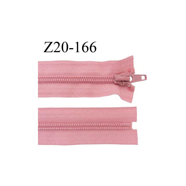 fermeture zip à glissière  longueur 20 cm couleur vieux rose non séparable zip nylon largeur 3,2 cm largeur du zip 6.5 mm 