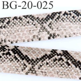 galon ruban façon cuir et serpent souple couleur noir beige blanc  très joli largeur 20 mm prix au mètre