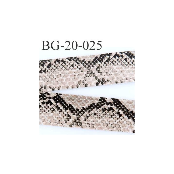 galon ruban façon cuir et serpent souple couleur noir beige blanc  très joli largeur 20 mm prix au mètre