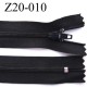 fermeture zip à glissière longueur 20 cm couleur noir non séparable largeur 2.5 cm glissière nylon largeur 4.2 mm