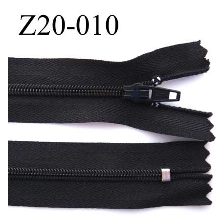 fermeture zip à glissière longueur 20 cm couleur noir non séparable largeur 2.5 cm glissière nylon largeur 4.2 mm