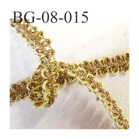 galon ruban rangé en serpentin couleur doré or et bronze largeur 8 mm prix au mètre mètre