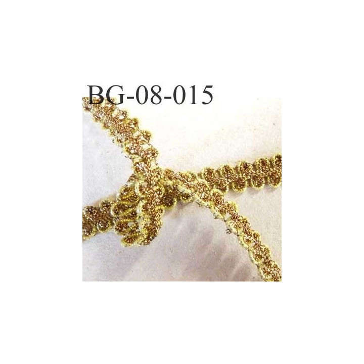 galon ruban rangé en serpentin couleur doré or et bronze largeur 8 mm  prix au mètre