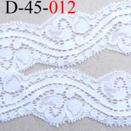 dentelle synthétique blanche extensible lycra douce largeur 45 mm prix au mètre