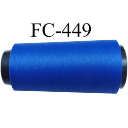 Cone de fil mousse polyamide fil n° 160 couleur bleu lumineux  longueur du cone 5000 mètres bobiné en France