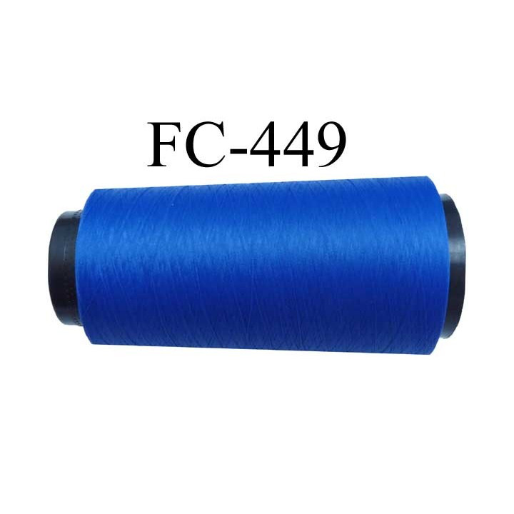 Cone de fil mousse polyamide fil n° 160 couleur bleu lumineux  longueur du cone 5000 mètres bobiné en France