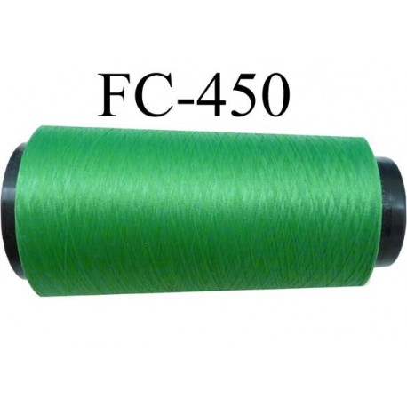 Cone de fil mousse polyamide fil n° 160 couleur vert lumineux longueur du cone 2000 mètres bobiné en France