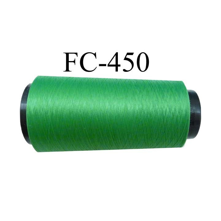 Cone de fil mousse polyamide fil n° 160 couleur vert lumineux  longueur du cone 5000 mètres bobiné en France