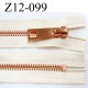 fermeture zip à glissière longueur 12 cm couleur écru non séparable zip métal largeur 3,8 cm largeur du zip 8 mm