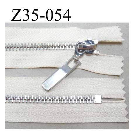 fermeture zip à glissière longueur 35 cm couleur écru non séparable largeur 3.2 cm zip glissière métal largeur 6.5 mm