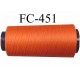 CONE de fil mousse polyamide fil n° 120 couleur orange longueur de 1000 mètres bobiné en France 