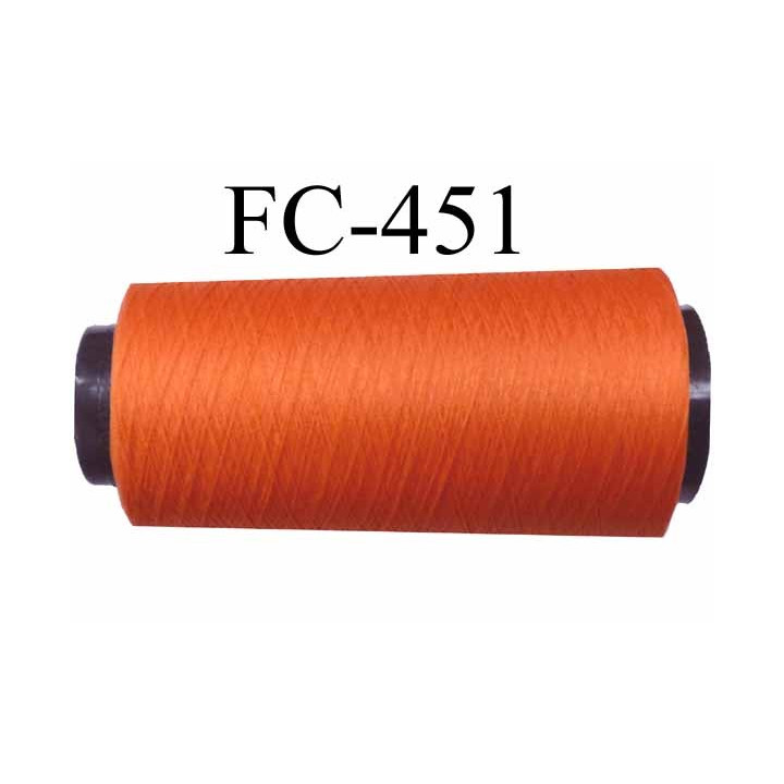 CONE de fil mousse polyamide fil n° 120 couleur orange  longueur de 2000 mètres bobiné en France