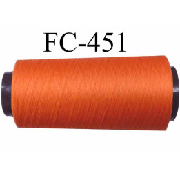CONE de fil mousse polyamide fil n° 120 couleur orange  longueur de 5000 mètres bobiné en France