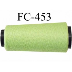 Cone de fil mousse texuré polyester fil n°100 couleur vert pistache longueur 2000 mètres bobiné en France
