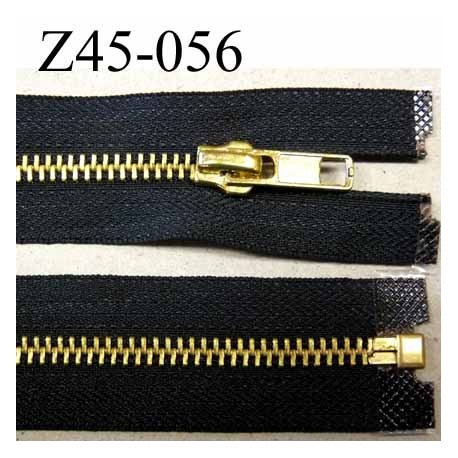 Fermeture zip noir glissière en métal doré brillant largeur 3 cm largeur glissière en métal largeur 6 mm