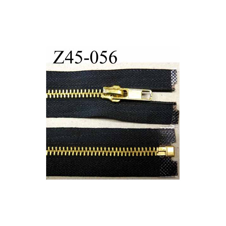 Fermeture zip noir glissière en métal doré brillant largeur 3 cm largeur glissière en métal largeur 6 mm