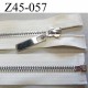 Fermeture zip glissière en métal brillant couleur écru largeur 3 cm largeur glissière 6 mm curseur métal