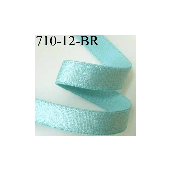 élastique plat largeur 12 mm épais superbe couleur vert aqua brillant prix au mètre