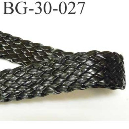 galon ruban tresse couleur noir façon cuir  largeur 30 mm souple et douce très agréable au toucher prix au mètre