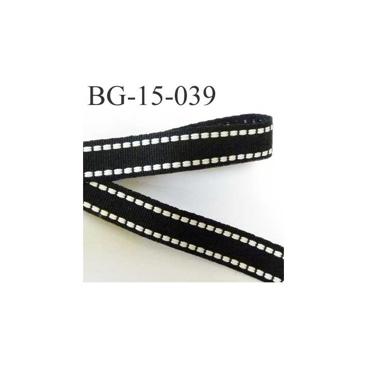 galon ruban couleur noir et blanc très solide peu servir de petite sangle largeur 15 mm très très solide prix au mètre