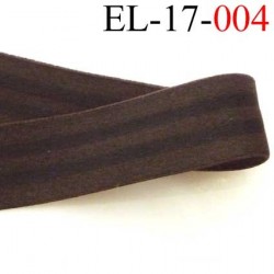 élastique plat souple très belle qualité polyamide elastane couleur marron avec 2 bandes noir largeur 17 mm prix au mètre