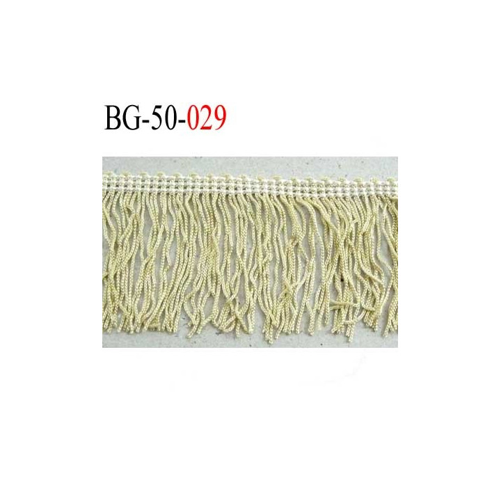 biais galon à frange hauteur 50 mm couleur beige doré brillant prix au mètre