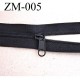 fermeture zip à glissière au mètre couleur noir 2 curseurs pour 1 mètres largeur 25 mm largeur de glissière 4 mm curseur métre
