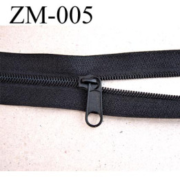 fermeture zip à glissière  au mètre couleur noir curseur non inclus  largeur 25 mm largeur de glissière 4 mm