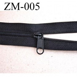 fermeture zip à glissière au mètre couleur noir 1 curseur pour 1 mètre  largeur 25 mm largeur de glissière 4 mm curseur métal - mercerie-extra