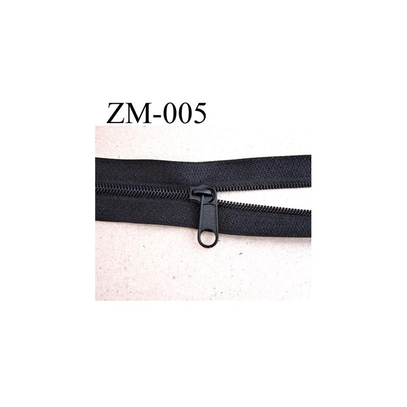 fermeture zip à glissière au mètre couleur noir 1 curseur pour 1 mètre  largeur 25 mm largeur de glissière 4 mm curseur métal - mercerie-extra
