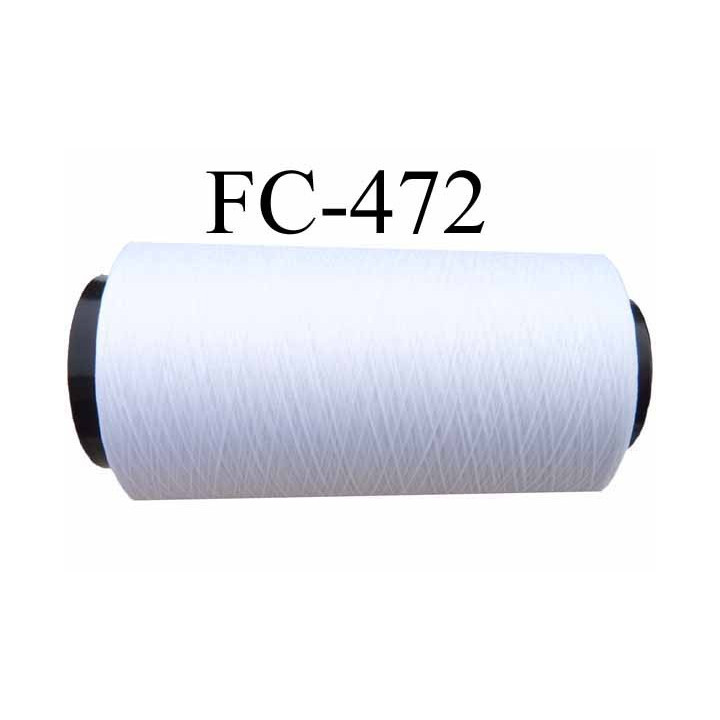 Cone de fil mousse polyester texturé fil n° 160 couleur blanc cone de 1000 mètres bobiné en France
