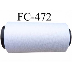 Cone de fil mousse polyester texturé fil n° 160 couleur blanc cone de 5000 mètres bobiné en France
