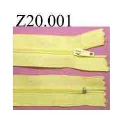 fermeture zip à glissière longueur 20 cm couleur jaune non séparable zip nylon largeur 2.5 cm