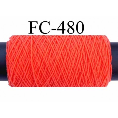  bobine de fil élastique fronceur ou à smock gomme lycra polyamide orange longueur de la bobine 100 mètres diamètre 0.05 mm