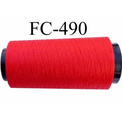 Cone de fil mousse polyamide fil n° 110 couleur rouge longueur du cone 2000 mètres bobiné en France