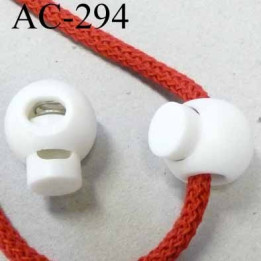 arrêt cordon  stop cordon 18 mm rond blanc passage du cordon 5 mm en hauteur et 7 mm en largeur diamètre 18 mmprix à l'unité