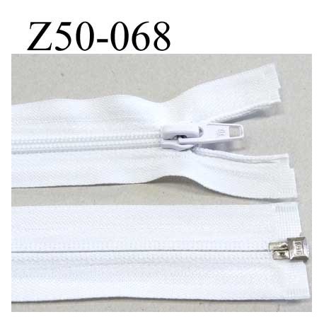 fermeture zip à glissière longueur 50 cm couleur blanc séparable largeur 3.2 cm zip glissière nylon largeur 6 mm 