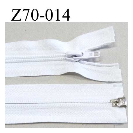 fermeture zip blanche largeur 3. cm longueur 70 cm couleur blanc séparable largeur de la glissière nylon 6 mm curseur en métal