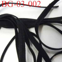 galon ruban lacette à plat  façon cuir ou daim  agréable au touché et souple largeur 3.5 mm couleur noir prix au mètre