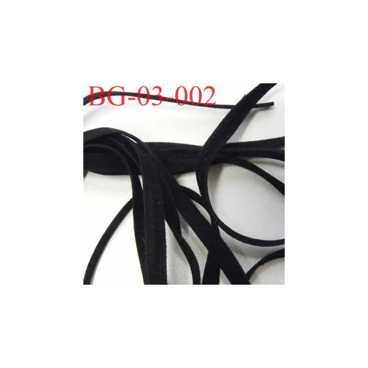 galon ruban lacette à plat  façon cuir ou daim  agréable au touché et souple largeur 3.5 mm couleur noir prix au mètre